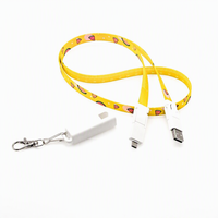 Nouveau cordon USB multifonction 6-en-1 en polyester avec charge rapide 60W, support de badge d'identification, personnalisable OEM, cadeau d'entreprise, article promotionnel pour salon professionnel