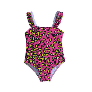 Maillot de bain une pièce pour enfants, imprimé léopard, avec bretelles et volants, pour l'été et la plage - Product Image 6