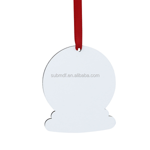 MDFSUB Fabrikası Toptan Ahşap Süs DIY Boş Noel Kar Küresi 2 Taraflı Süblimasyon MDF Süsü 76x65mm Asılabilir - Product Image 1