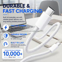 Câble de charge rapide Type C 100W PD certifié sûr en nylon tressé TPE 0,25m 5A, anti-traction, 1m (3ft)