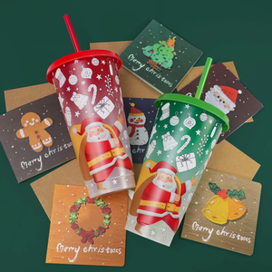 Nuevo Vaso Cambiador de Color 2025 con Tapa y Pajitas, Vasos de Café de PP para Fiestas de Navidad y Halloween, Vaso para Bebidas Frías - Product Image 2