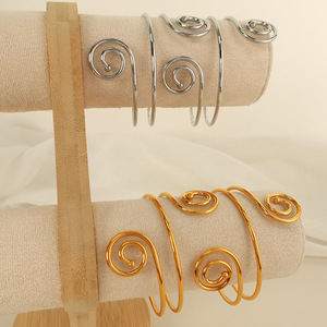 Golden Spiral <b>Bangle</b> Zinc Alloy Unisex Jewelry Fashion <b>Bracelet</b> - Product Image 3