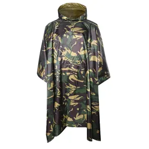 Camping Civilian British DPM Camouflage Polyester Men Poncho Raincoat