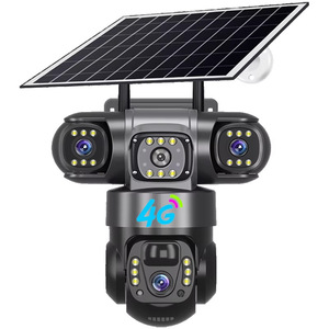 Système de vidéosurveillance V380 Triple-View 4G à énergie solaire, 3 mégapixels, caméra domestique à faible consommation d'énergie, triple objectif, best-seller - Product Image 1