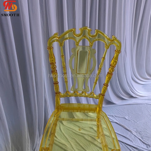 SMOOTH Top 1 Popular Amber Transparent Acrylic Wedding Plastic <b>Chair</b> Ceremony Banquet Crystal Event Party <b>Dining</b> <b>Chair</b> - Product Image 2