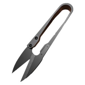Tijeras de hilo de acero con alto contenido de carbono, negras, en forma de V, para punto de cruz, recorte de hilos de ropa, manualidades y bricolaje. - Product Image 5