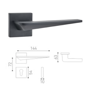 Manija de Puerta de Aleación de Zinc de Primera Calidad, Acabado Mate, para Puertas Interiores y Exteriores, Cocina, Sala de Estar, Armario, Muebles - Product Image 2