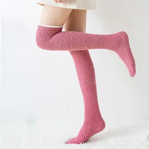 Hiver Coral Velvet Women's Tube Socks Long Fluffy Cozy Fuzzy Socks Women's Hosiery leg warmer
