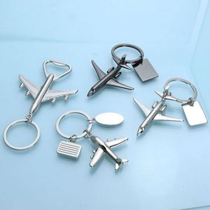 3D Metal Airplane Keychain Aviation Travel Souvenir Gift Custom Silver Plane <b>Key</b> <b>Chain</b> for Pilots Travelers - Product Image 3