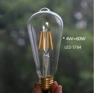 Retro <span class=keywords><strong>LED</strong></span> cong bóng đèn dây tóc <span class=keywords><strong>ST64</strong></span> 4W 6W 8W rõ ràng hổ phách màu xám Kính Bìa - Product Image 6
