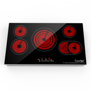 Placa de Cocina Eléctrica de 5 Quemadores, 36 Pulgadas, Integrada, de Cerámica, con Control Táctil, Superficie Lisa, Estufa Doméstica - Product Image 1