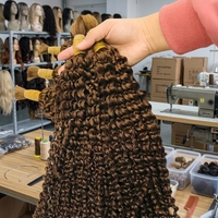 Ekstensi Rambut Manusia Virgin Grosir, Mesin Jahit Ganda, Gelombang Dalam, Rambut Banyak untuk Kepang, Kepang Boho Tanpa Ikatan, Kepang Kotak
