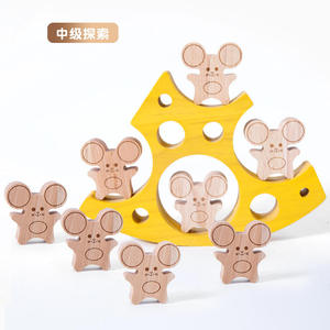 Dropshipping Products 2026 Wooden <b>Mouse</b> Cheese Interactive Balance Educational Toy Block Wooden Building Blocks for Kids - Product Image 4