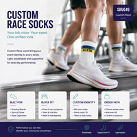Chaussettes de course athlétiques pour la vente au détail, pour le sport, avec développement d'emballages de détail et approvisionnement personnalisé