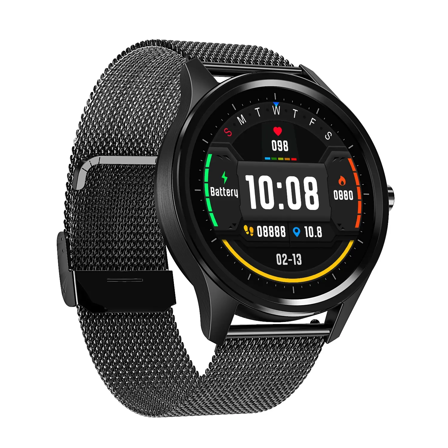 DT55 स्मार्ट घड़ी 1.28 पूर्ण गोल चक्र टच स्क्रीन प्रदर्शन कंगन एंड्रॉयड आईओएस pedometer स्वास्थ्य खेल व्यायाम smartwatch