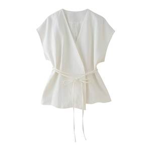 2025 Summer New <strong>Hot</strong> Sale Womens Fashion <strong>Clothing</strong> <strong>Linen</strong> Vest Pleated Trousers 2 Piece Set - Product Image 2