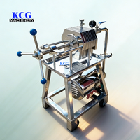 Laboratorium Kleine Enkelzak Cilindrische Filterpers Nieuw RVS 304/316 Fruitwijn Plaatframe Filter 2 GPM 40 PSI