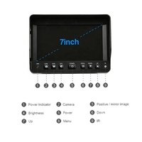 Système de caméra de recul portable pour voiture CE 7 Digital TFT LCD pour tous les Vans Truck Bus RVs