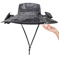 Chapeaux de soleil en nylon en gros avec ventilateurs pour hommes et femmes, chapeau de pêche rafraîchissant d'été avec ventilateurs pour la randonnée, le camping, la chasse FAN CAP