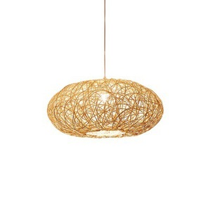 Lámpara colgante de ratán de estilo japonés, redonda, E27, LED, para restaurante, sala de té, decoración interior Zen - Product Image 5