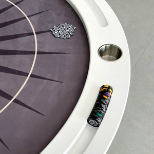 Mesa de Póker Texas Hold'em Redonda de Madera Sólida Moderna y de Alta Gama, Mesa de Cartas Creativa para Entretenimiento y Ocio en Villas y Clubs - Product Image 3