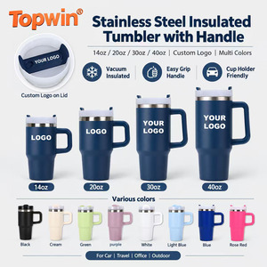 Wholesale 14oz 20oz Mini Kids Tumbler Mugs Vacuum 30oz 40oz Stainless Steel <b>Water</b> Tumbler <b>Cups</b> <b>with</b> Handle Logo on Lid - Product Image 1