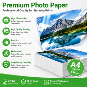Papel Fotográfico Brillante para Inyección de Tinta, 180G 230G 260G, Tamaños A4 A3 y Personalizados, para Impresoras Fotográficas Epson y <span class=keywords><strong>Kodak</strong></span> - Product Image 5