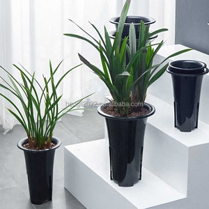 <span class=keywords><strong>Pot</strong></span> à orchidées noir respirant avec trous latéraux, en plastique de sable violet épaissi en forme de <span class=keywords><strong>cymbidium</strong></span> spécial pour la culture des orchidées - Product Image 6