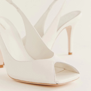 Chaussures à talons hauts pour femmes, style slingback, bout <span class=keywords><strong>carré</strong></span> ouvert, en cuir verni blanc, <span class=keywords><strong>talon</strong></span> aiguille fin, collection été tendance - Product Image 2