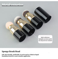 Échantillons disponibles en gros ensemble de pinceaux de maquillage Portable 3-en-1 Mini pinceau fond de teint cheveux synthétiques pinceau fard à joues poudre libre