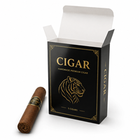 Emballage de luxe personnalisé pour cigares, boîte à cigares 5 pièces avec logo en feuille d'or pour coffrets cadeaux de cigares haut de gamme