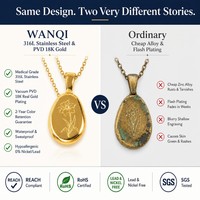 Collier Pendentif Fleur de Naissance Personnalisé en Acier Inoxydable Plaqué Or 18K Étanche pour Femme - Vente en Gros