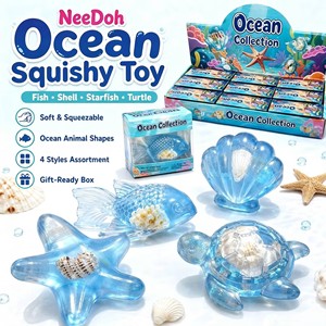 Ocean Squishy <b>Toy</b> NeeDoh Fidget Gel <b>Toy</b> Fish Shell Starfish <b>Turtle</b> Assortment Gift Ready Box Unisex 14 Years & up - Product Image 5
