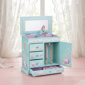 Boîte <span class=keywords><strong>à</strong></span> musique sirène, boîte <span class=keywords><strong>à</strong></span> musique ballerine, organisateur pour enfants avec miroir, tiroir de rangement pour bagues, carrousel <span class=keywords><strong>à</strong></span> colliers, vente en gros - Product Image 1