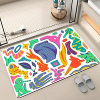 Tapis de bain moderne en terre de diatomée, résistant aux taches, facile d'entretien, absorbant, antidérapant, écologique, fabriqué à la machine, résistant au feu et rembourré