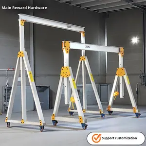 Grue mobile à <span class=keywords><strong>portique</strong></span> <span class=keywords><strong>de</strong></span> 3 tonnes, cadre en aluminium facilement déplaçable pour une installation rapide en atelier, manutention des matériaux - Product Image 4