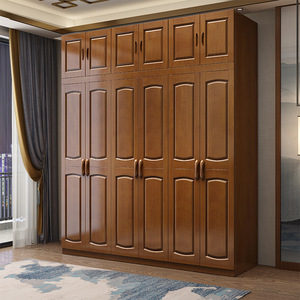 Armario de Madera Maciza Dazhang Jiaju de 6 Puertas, Armario de Dormitorio de Roble, Ecológico, Moderno, Minimalista, para Uso Doméstico - Product Image 3