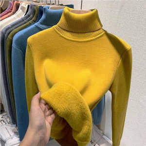 <span class=keywords><strong>Maglia</strong></span> a <span class=keywords><strong>Maglia</strong></span> da <span class=keywords><strong>Donna</strong></span> Casual a Collo Alto, Maglione Spesso a Maniche Lunghe Autunno Inverno Tinta Unita Slim in Pile Pullover per la Primavera - Product Image 3