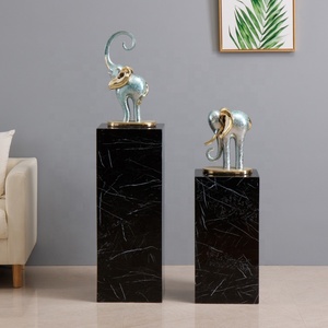 Boda de mármol negro cuadrado Pilar diseño decoración Plaza soporte de columna para pote de flor - Product Image 3