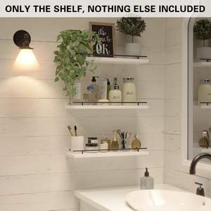 <span class=keywords><strong>Estante</strong></span> Flotante de <span class=keywords><strong>Pared</strong></span> de Madera Estilo Rústico, 15.7*5.9 pulgadas, para Baño y Dormitorio, Marrón/Negro/<span class=keywords><strong>Blanco</strong></span> - Product Image 5