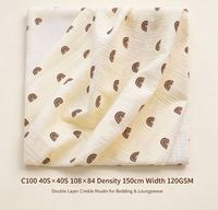 Tissu Crêpe Pastoral Double Gaze 100% Coton Standard Tissé 40S/40S 108*84 120GSM Double Couche
