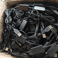 Kabel USB D3073 Panjang 1 Meter, Kabel Step-up 5.5mm*2.1mm DC 5V ke 12V 1A Charger, Kabel Daya Berlapis PVC