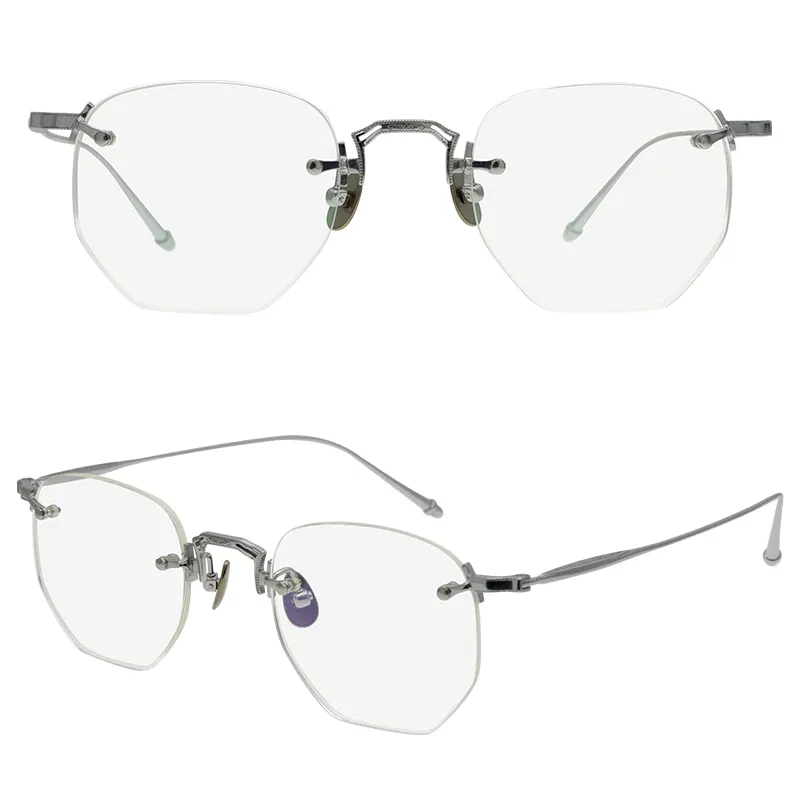 티타늄 안경 frameless 광학 안경 남성 패션 통근 안경 여성