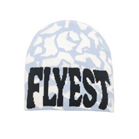 Gorros de punto unisex ecológicos personalizados con estampado completo, sin puño, holgados, estilo slouchy, con diseño de calavera, para playa