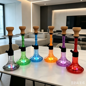 Cachimba Portátil de Plástico Tipo Recto con Luz LED y 1 Manguera, Ecológica, para Viajes y Uso en Bares - Product Image 4