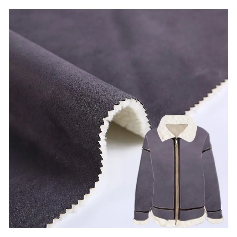 Eco-Friendly polyester customized polar fleece bonded air suede scuba fabric for jacket
