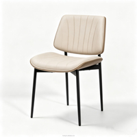 Chaise de salle à manger moderne style farmhouse HR-7003 avec dossier en bois courbé et revêtement PU, pieds en contreplaqué pour usage domestique et en restaurant