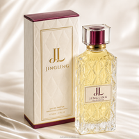 Nouveau design, vente en gros, flacon de parfum vide en verre transparent unique de 100 ml avec pulvérisateur à sertir, 100 ml avec boîte d'emballage