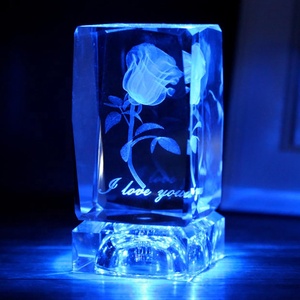 Crystal Saint Jesus 3D Laser Engraving Glass Cube With Led <b>Light</b> Base Religious Souvenir Gifts CLB-06A Crystal Glass Cube CLB-06 - Product Image 4
