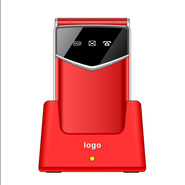 Luxury Big Keyboard Flip Senior Phone Mobile with Charging Cradle SOS Home Cellphone Big Keyboard Senior Phone GSM 2Gnetwork